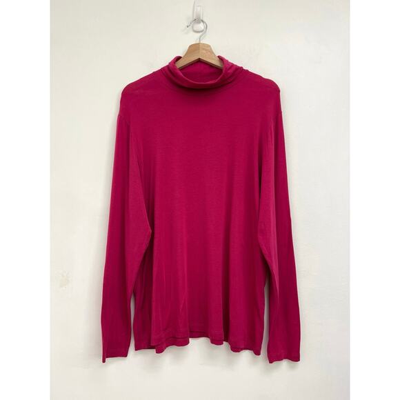 Gudrun Sjoden Lyocell Stretch Jersey Lightweight Colorful Fuchsia Turtleneck XL - Picture 1 of 9